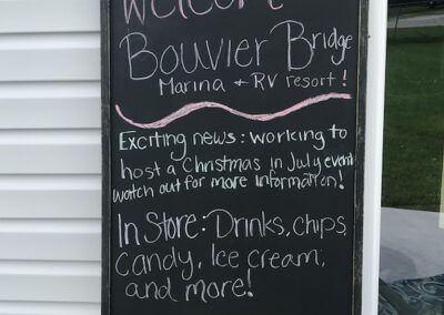 A sign that says welcome to bouvier brady.