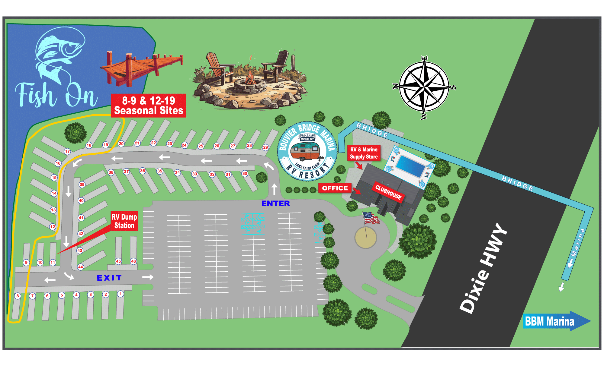 BBM RV Resort Site Map