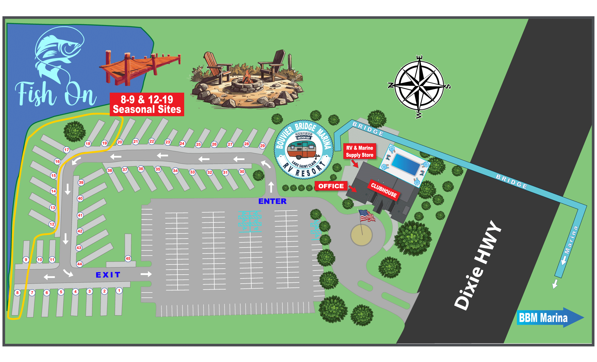 BBM RV Resort Site Map